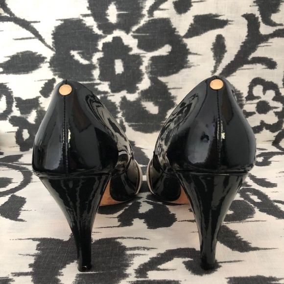 Ted Baker Spectator Vtg Style Black Peep Toe Heels - Picture 5 of 7
